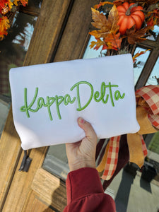 3D Puff Custom Kappa Delta - Double Words Embroidery