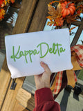 3D Puff Custom Kappa Delta - Double Words Embroidery