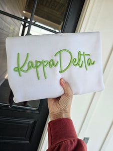 3D Puff Custom Kappa Delta - Double Words Embroidery