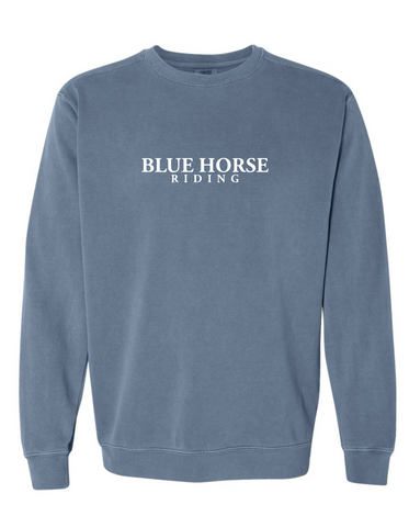 Blue Horse Riding Comfort Colors Sweatshirt